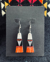 Load image into Gallery viewer, Multi-stone &amp; Shell Inlay Wedge Dangle Earrings- 17 Designs to Choose From
