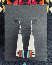 Load image into Gallery viewer, Multi-stone &amp; Shell Inlay Wedge Dangle Earrings- 17 Designs to Choose From
