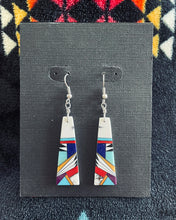 Load image into Gallery viewer, Multi-stone &amp; Shell Inlay Wedge Dangle Earrings- 17 Designs to Choose From
