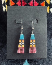 Load image into Gallery viewer, Multi-stone &amp; Shell Inlay Wedge Dangle Earrings- 17 Designs to Choose From
