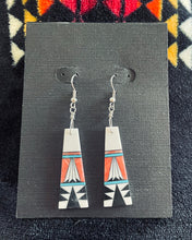 Load image into Gallery viewer, Multi-stone &amp; Shell Inlay Wedge Dangle Earrings- 17 Designs to Choose From
