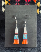 Load image into Gallery viewer, Multi-stone &amp; Shell Inlay Wedge Dangle Earrings- 17 Designs to Choose From
