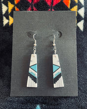 Load image into Gallery viewer, Multi-stone &amp; Shell Inlay Wedge Dangle Earrings- 17 Designs to Choose From
