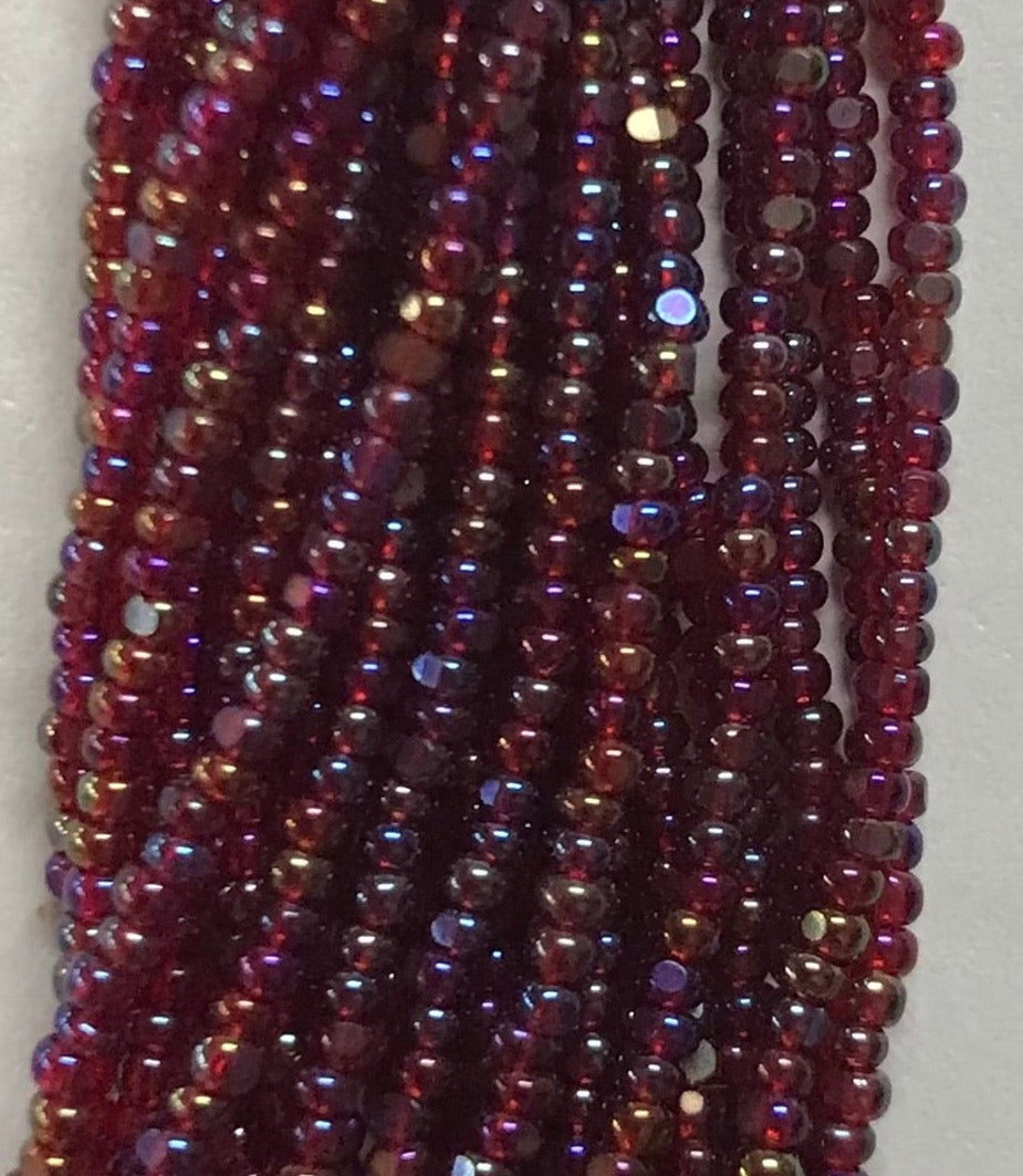 13/0 Cut #521  Dark Ruby Transparent AB