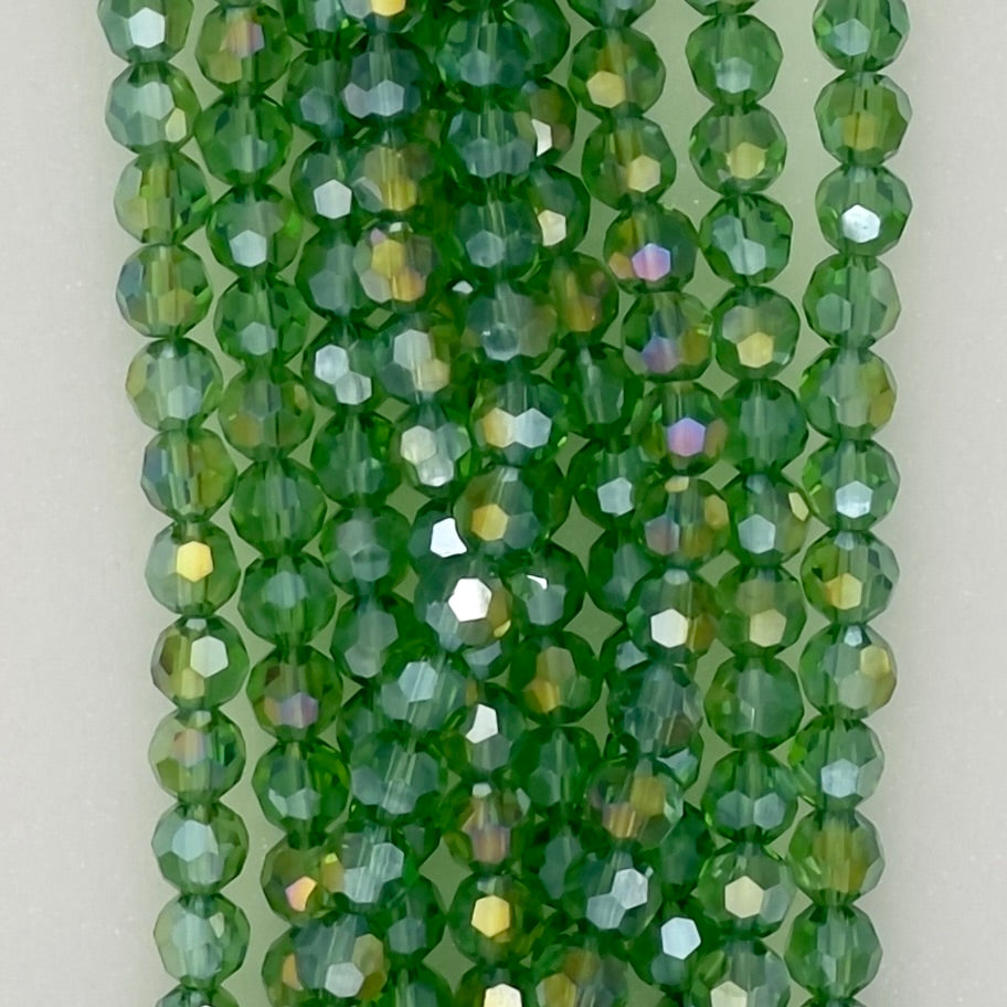 8mm 580 Peridot AB Transparent Faceted Beads 130 pcs.