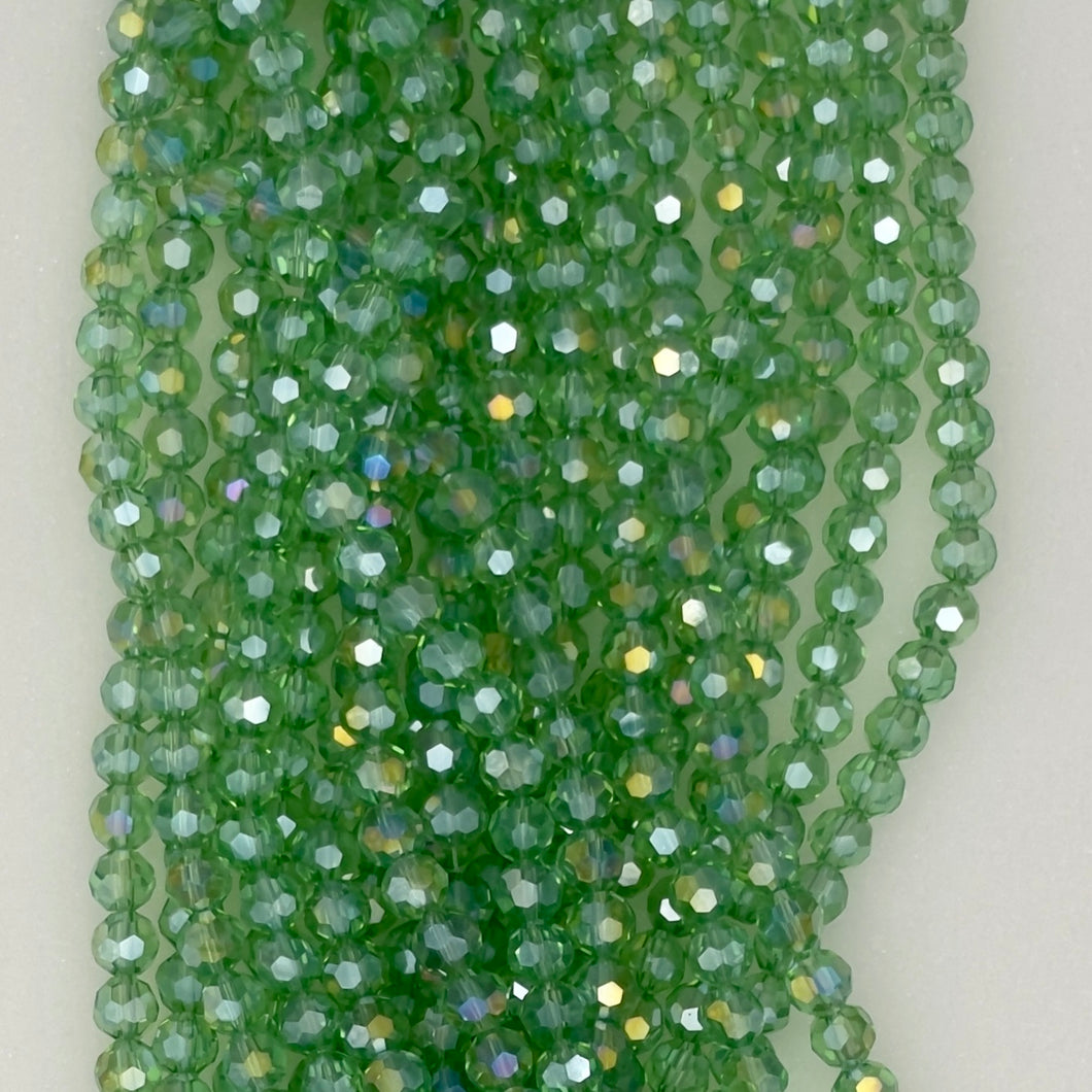 8mm 582 Light Peridot AB Transparent Faceted Beads