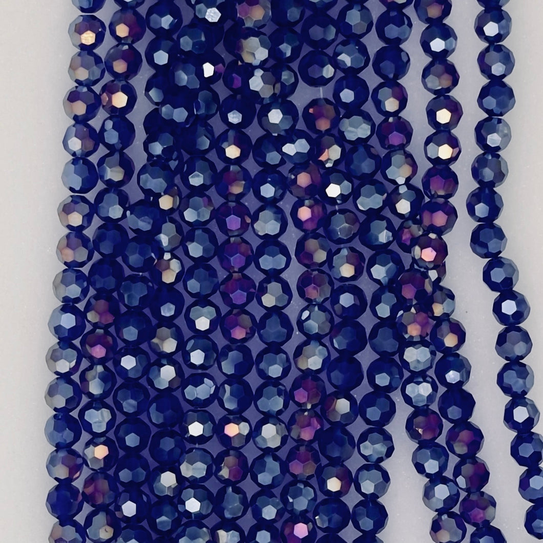 8mm 589 Cobalt AB Transparent Faceted Beads 100 pieces