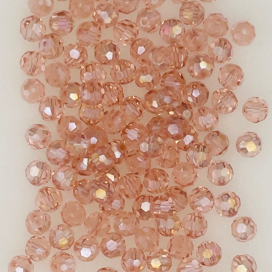 8mm 594 Light Rose Pink AB Transparent Faceted Beads 130 pieces