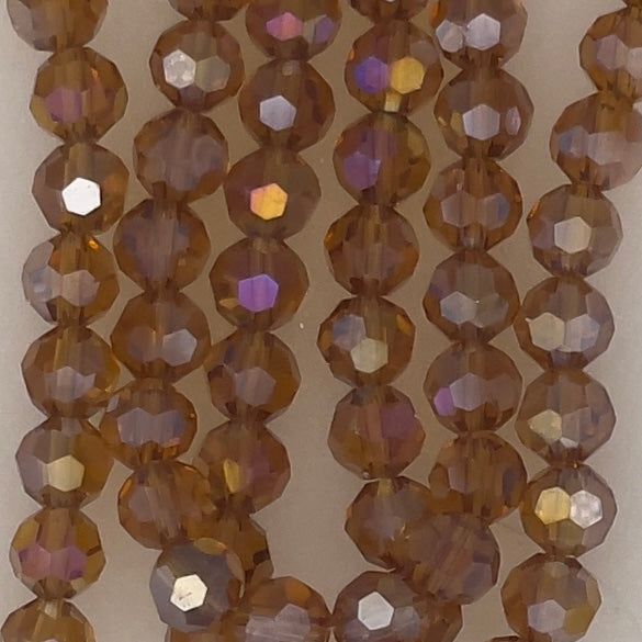 8mm 537 Topaz AB Transparent Faceted Beads 80 pieces