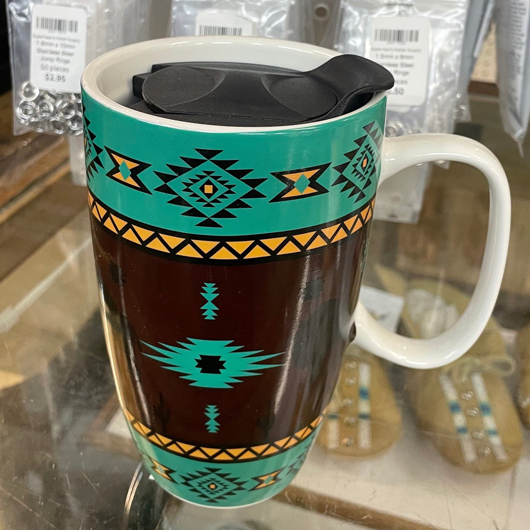 Nativo Ceramic Coffee Mug with Lid- 600 ml