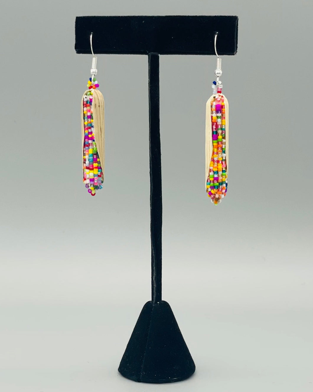 Corn Husk Beaded Earrings