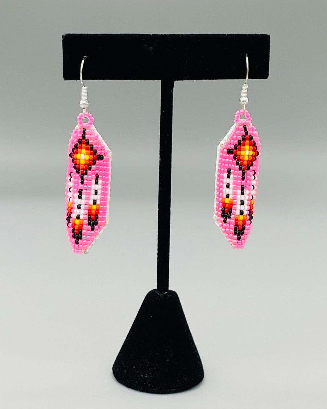 Beaded Feather Earrings