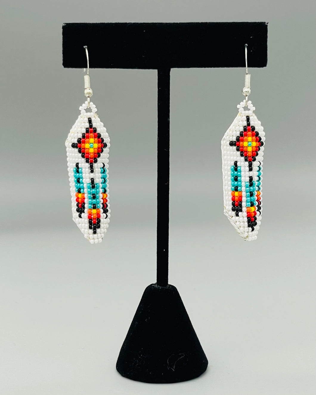 Beaded Feather Earrings