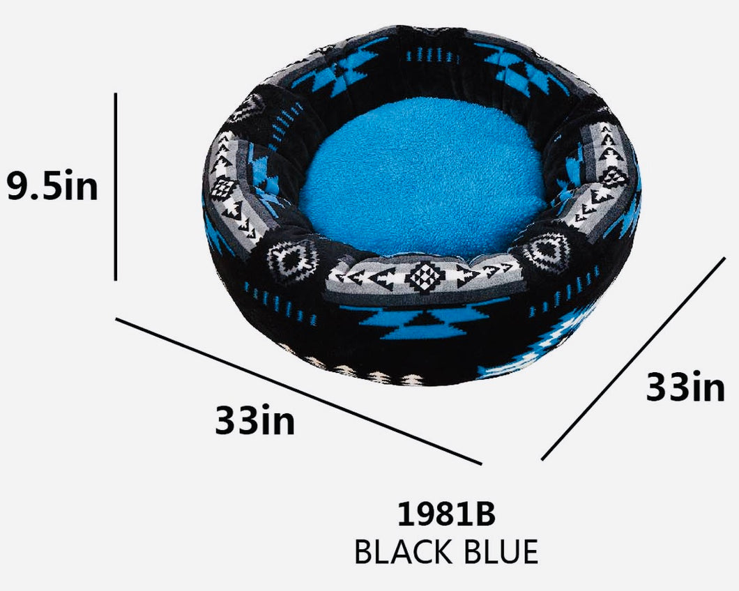 Round plush Pet Bed with Sherpa Lining