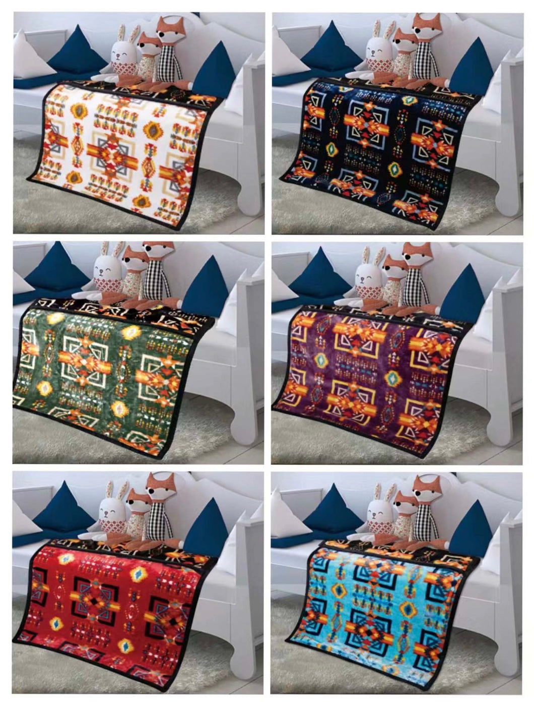 Super Plush Reversible Baby Blanket- Chief Walking Water Cloud Design