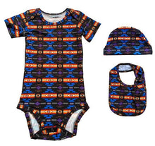 Load image into Gallery viewer, 3 pc. Onesie Set- Includes Onesie, Bib, and Soft Beanie. 18 months.
