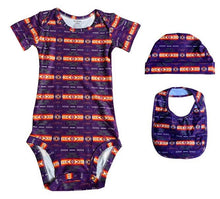 Load image into Gallery viewer, 3 pc. Onesie Set- Includes Onesie, Bib, and Soft Beanie. 18 months.
