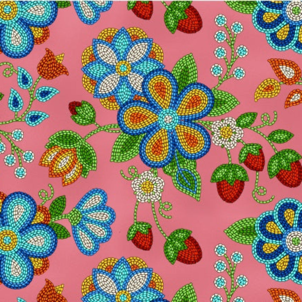 Beaded Floral - Coral