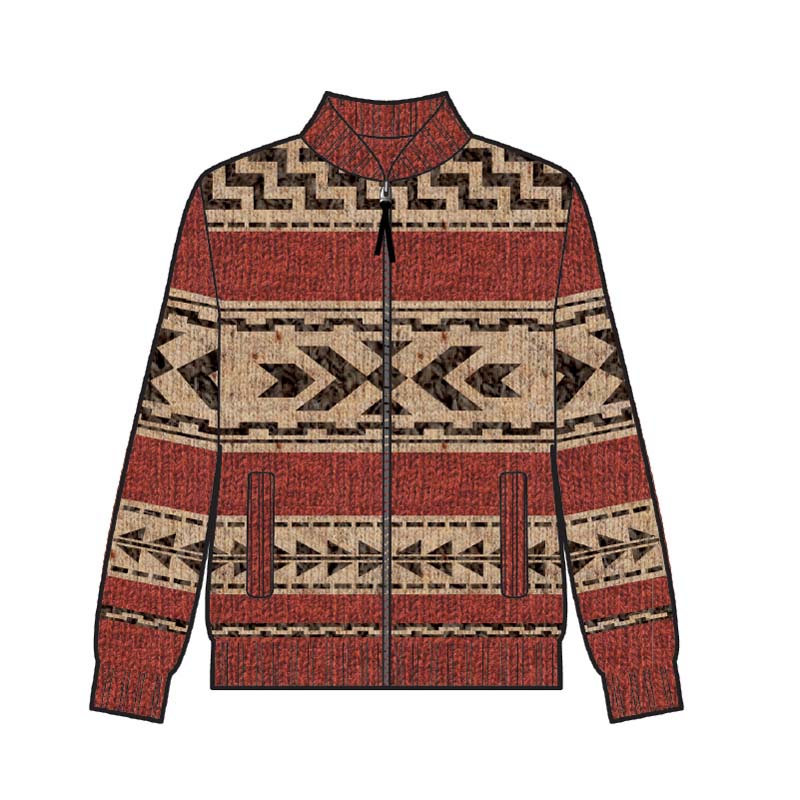 Pendleton Graphic Shetland Zip Sweater โ Supernaw's Oklahoma Indian Supply
