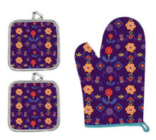 Load image into Gallery viewer, Oven Mitt 3pc Floral
