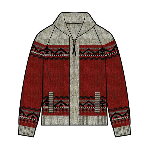 Pendleton Alpine Lambswool Zip Cardigan / Scarlet Red / Womenswear