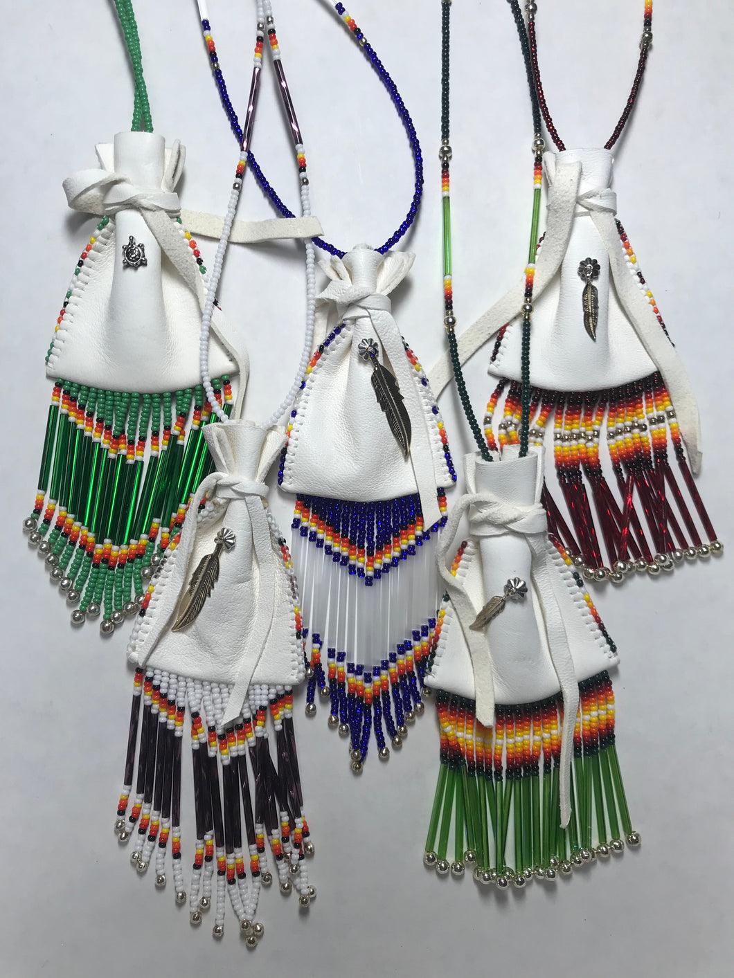 Hanging Beaded Medicine Bag (Various colors)